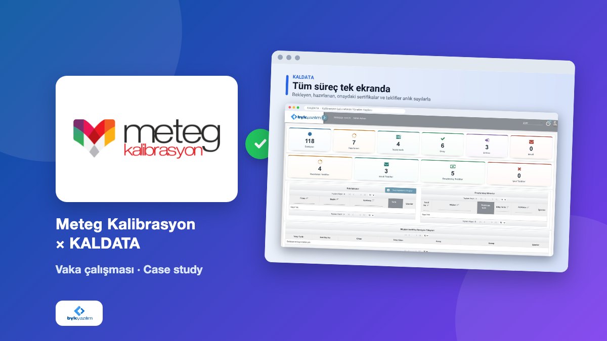 Meteg Kalibrasyon Vaka Çalışması: KALDATA ile Tek Sistem
