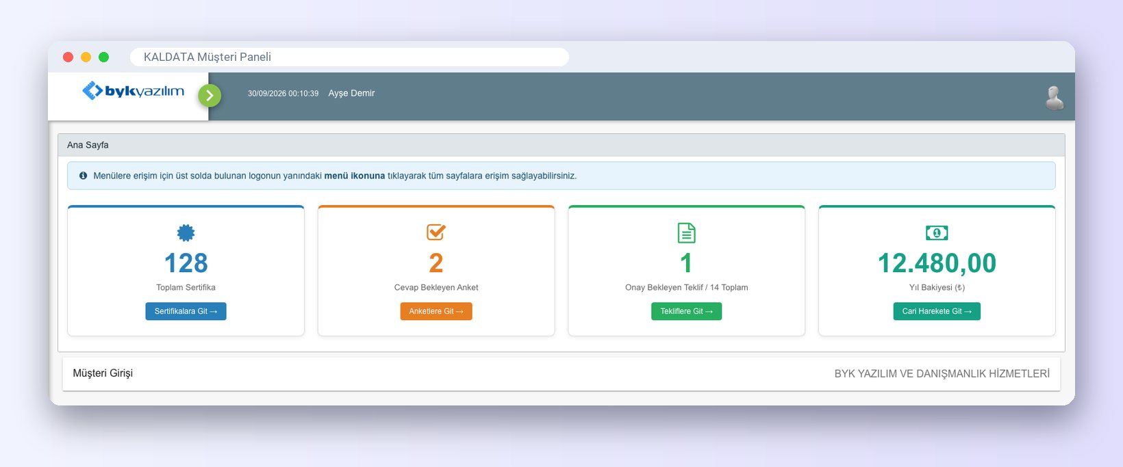 Kalibrasyon Müşterileriniz İçin Çevrim İçi Portal