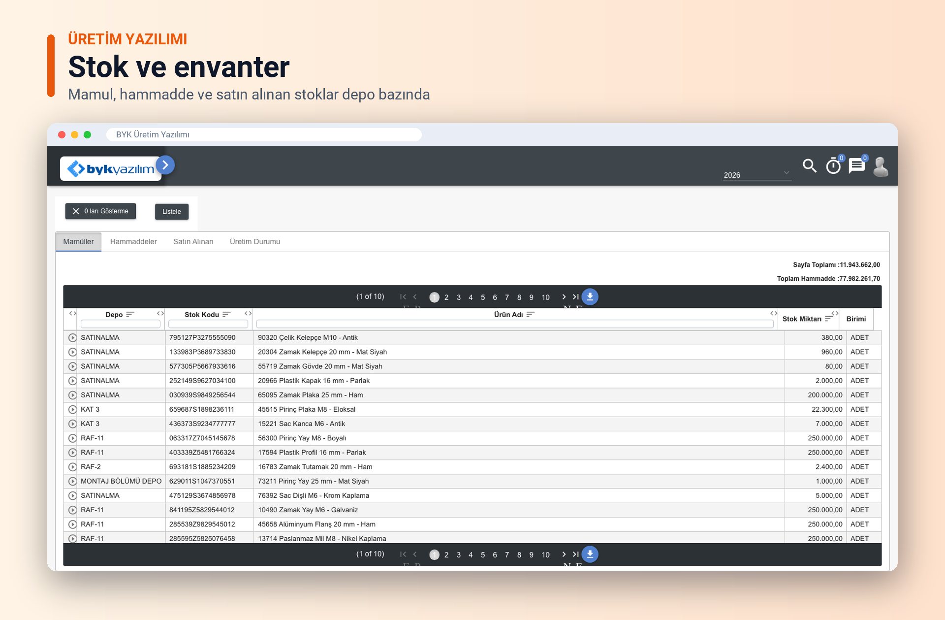 Üretim Takip Programı: Web Tabanlı Üretim Yazılımı